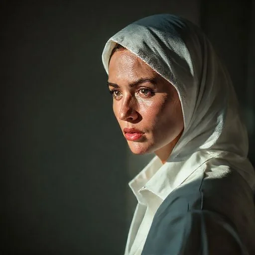 A shattered holographic projection of an ancient script, glowing faintly in purple and green, hovering amidst cosmic dust and subtle gravitational distortions. Parts of the script are reforming and dissolving, as if captured in a temporal loop. Dark, cosmic background with distant nebulous light. Represents lost knowledge or fragmented truth. NO human presence, focus on mystique and digital archaeology.